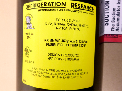 Refrigeration Research 6" X 24.8", 1-3/8" Line Vertical Suction Accumulator 3743 | Industrial MRO Replacement Parts, Manufacturing Machine Parts &amp; Components, Heavy Equipment Parts Supplier