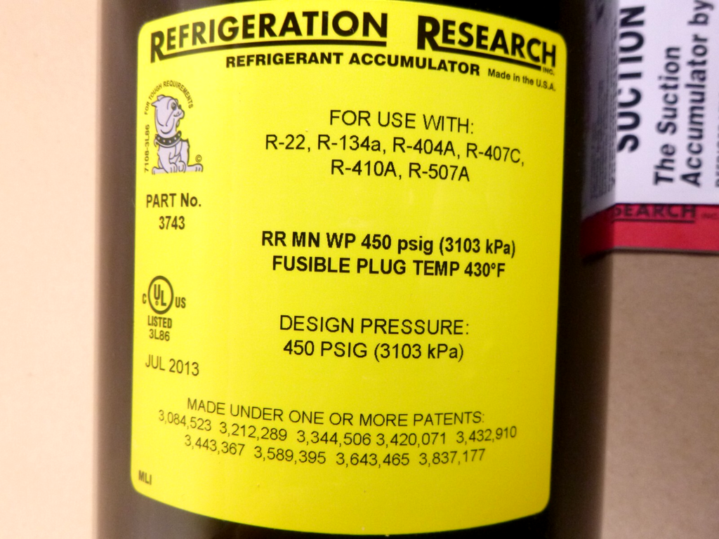 Refrigeration Research 6" X 24.8", 1-3/8" Line Vertical Suction Accumulator 3743 | Industrial MRO Replacement Parts, Manufacturing Machine Parts & Components, Heavy Equipment Parts Supplier
