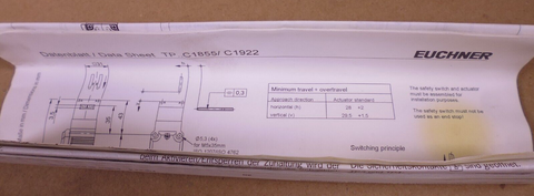 Euchner TP1-538A024MC1855 Safety Switch, 4A, 24VAC/DC 084154, TP1538A024MC1855