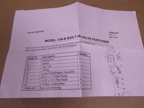 Siemens 14823-40 Built in Valve Positioner Kit 73N-B | Industrial MRO Replacement Parts, Manufacturing Machine Parts & Components, Heavy Equipment Parts Supplier