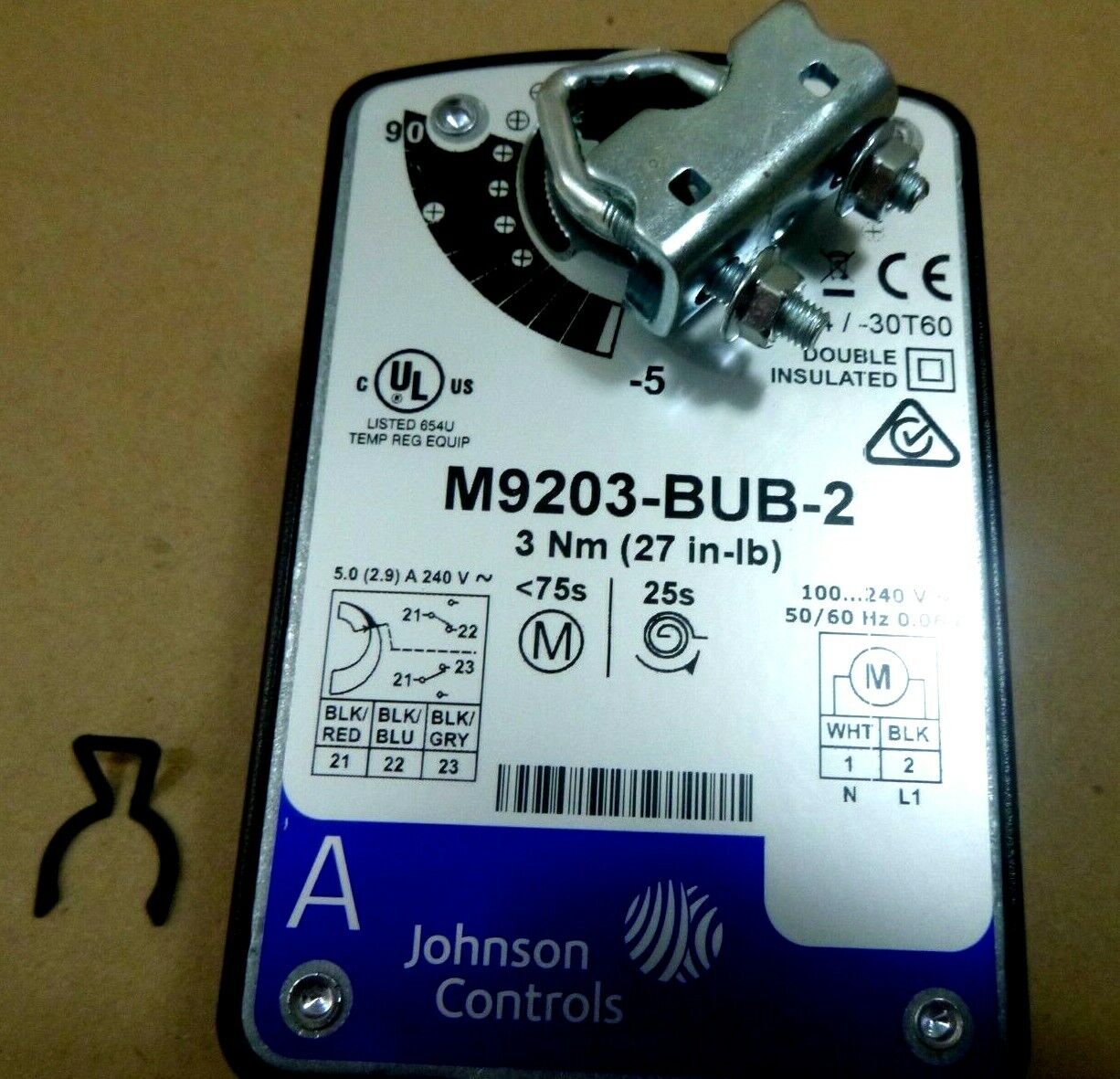 Johnson Controls M9203-BUB-2 Electric Actuator 27 lb·in (3 N·m) rated torque | Industrial MRO Replacement Parts, Manufacturing Machine Parts &amp; Components, Heavy Equipment Parts Supplier