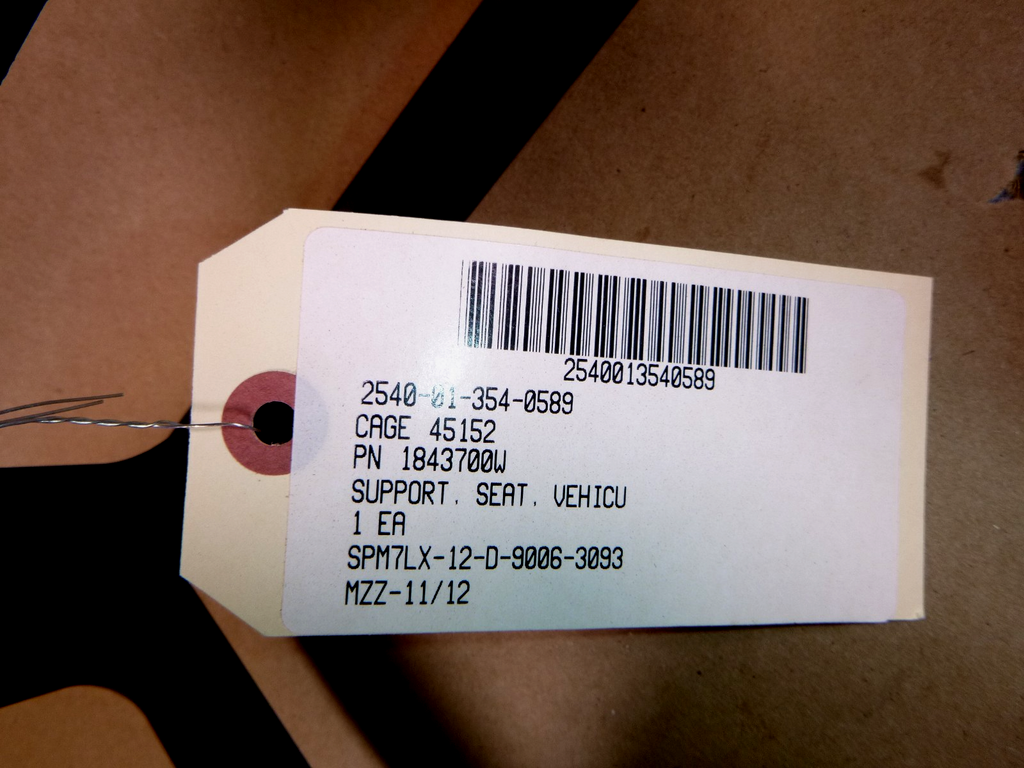 USGI M1070 HET Drivers Side Seat Support Frame 1843700W, 2540-01-354-0589 | Replacement Truck Parts, Trailer Accessories, Automobile Supplies, Car Parts & Accessories