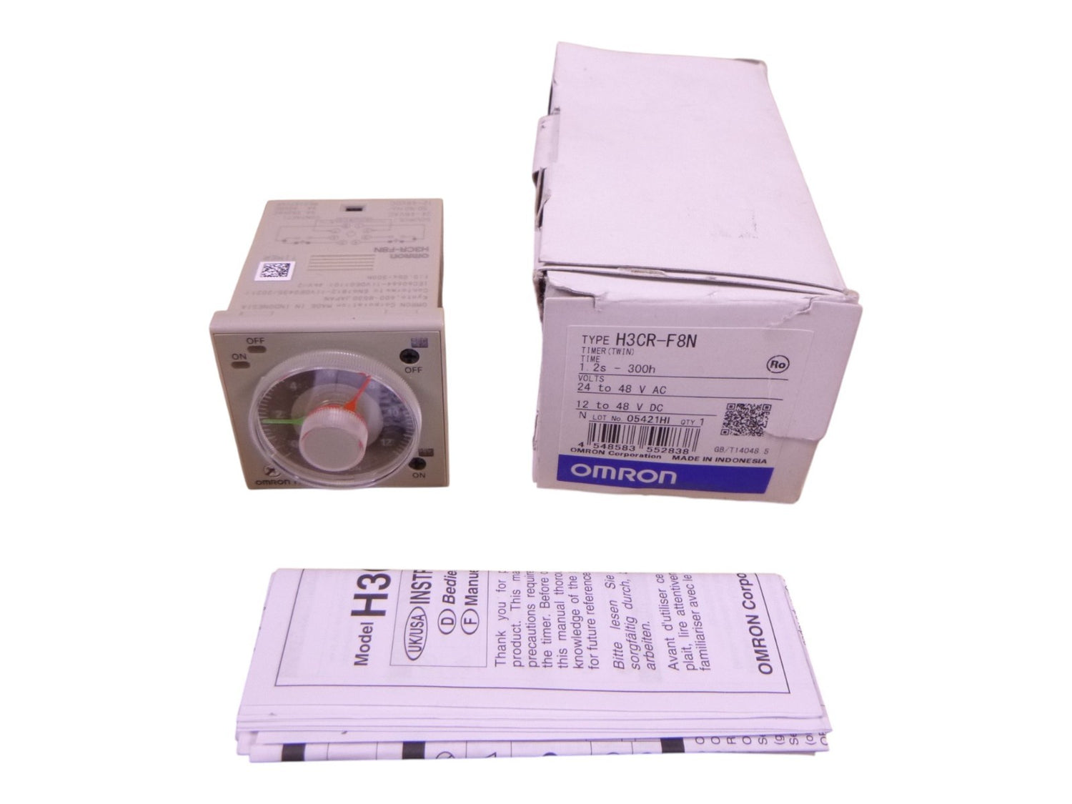Omron Timer Type H3CR-F8N , 1.2s - 300h , 24 - 48VAC, 12 - 48VDC | Electrical MRO Replacement Parts &amp; Components and Commercial Electrical Supplies Company