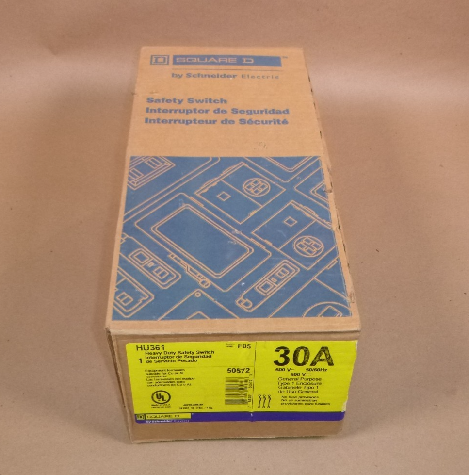 Square D HU361 Safety Switch Disconnect Heavy Duty, Non Fusible, 30A, 3P, 600V | Electrical MRO Replacement Parts &amp; Components and Commercial Electrical Supplies Company