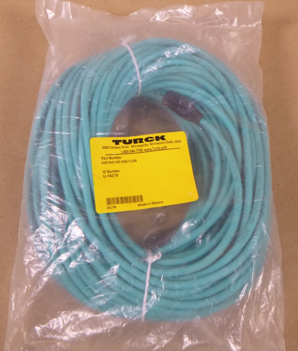 TURCK RJ45 RJ45 440-30M/C1246 Ethernet Cable Assembly , U-74279 , 30M | Electrical MRO Replacement Parts &amp; Components and Commercial Electrical Supplies Company