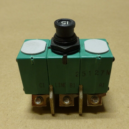 Klixon Sensata 6TC14-15 3-Phase 15Amp Circuit Breaker 15A | Electrical MRO Replacement Parts &amp; Components and Commercial Electrical Supplies Company