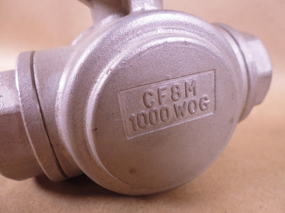 Bonomi 956N 1" FNPT 3-Way CF8M Stainless Steel Ball Valve , 1000 WOG | Industrial MRO Replacement Parts, Manufacturing Machine Parts &amp; Components, Heavy Equipment Parts Supplier