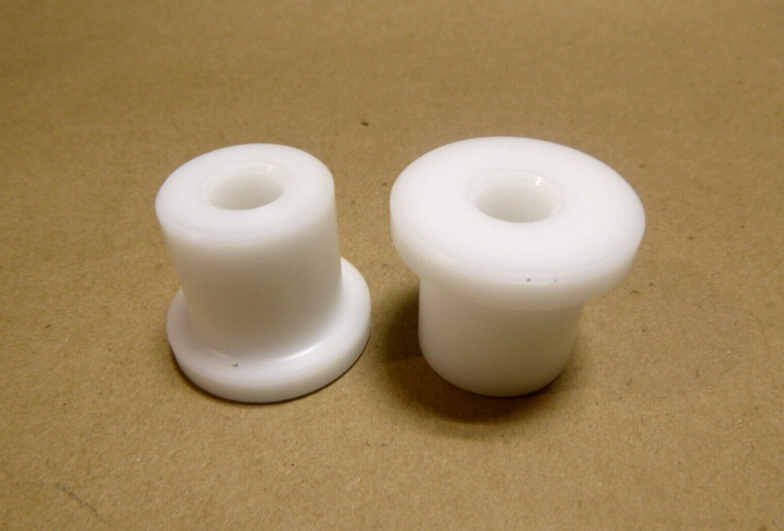 3/8" ID x 0.925" OD x 1-1/16" Tall White Poly Flange Standoff Bushing Spacer 2Pc | Industrial Replacement Nuts &amp; Bolts Distributor and Machinery Screws &amp; Fasteners Supply
