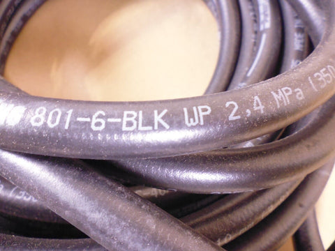 (60FT.) PARKER 801-6-BLK Push-Lok Plus Multipurpose Hose 350PSI 24-5BP Coupler