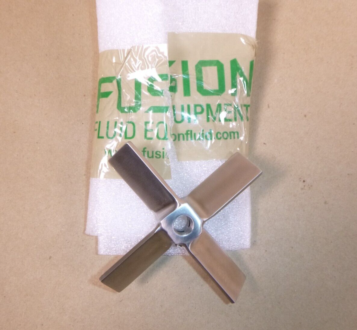Fusion Fluid Equipment 316L Sanitary Pitch Blade Turbine 4" Impeller 3/8" Bore | Industrial MRO Replacement Parts, Manufacturing Machine Parts &amp; Components, Heavy Equipment Parts Supplier