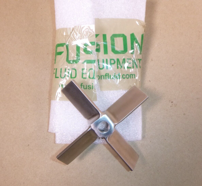 Fusion Fluid Equipment 316L Sanitary Pitch Blade Turbine 4" Impeller 3/8" Bore | Industrial MRO Replacement Parts, Manufacturing Machine Parts &amp; Components, Heavy Equipment Parts Supplier