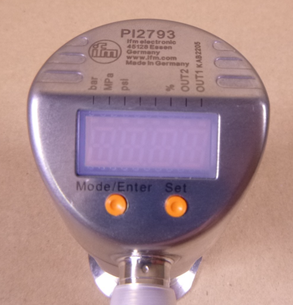 USED IFM PI2793 Flush Pressure Sensor with Display &amp; E33208 Tri-Clamp | Electrical MRO Replacement Parts &amp; Components and Commercial Electrical Supplies Company