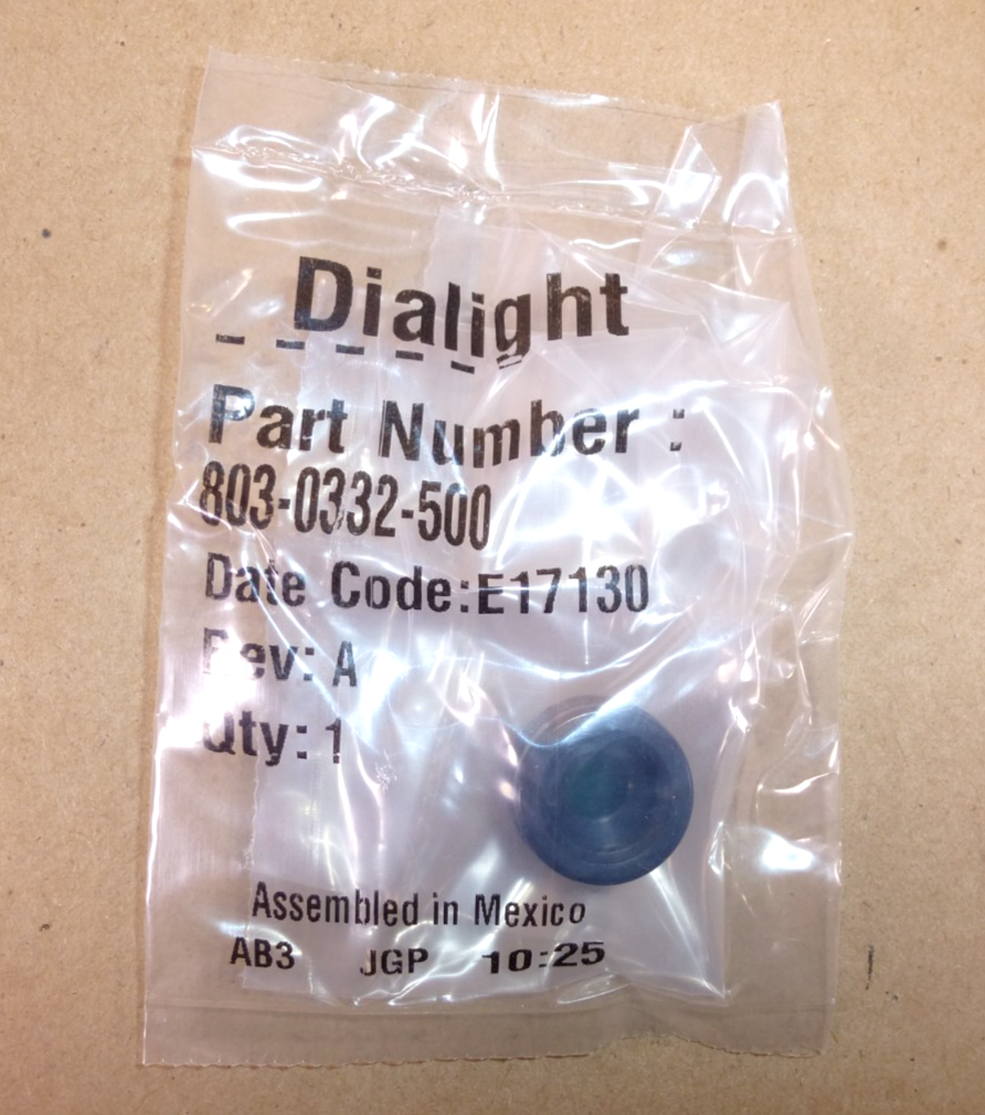 803-0332-500 Dialight Optical Green Press-To-Test Panel Mount Indicator Cap | Electrical MRO Replacement Parts &amp; Components and Commercial Electrical Supplies Company