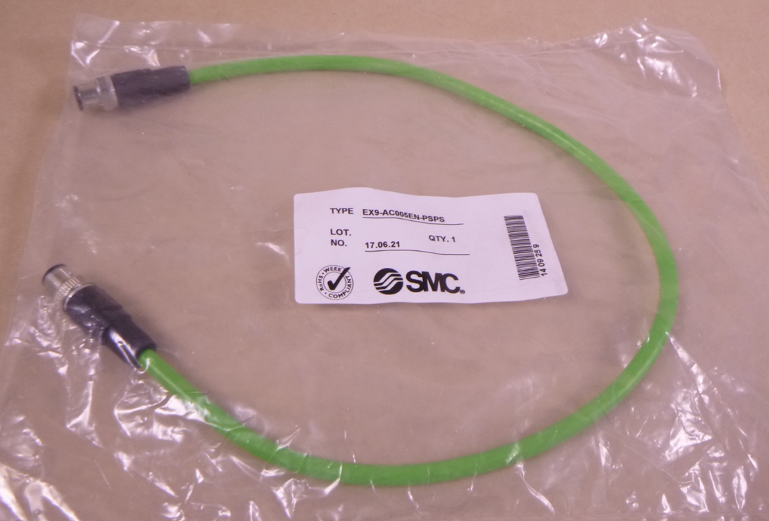 SMC EX9-AC005EN-PSPS 0.5m Ethernet Cable M12 4-Pin | Electrical MRO Replacement Parts &amp; Components and Commercial Electrical Supplies Company
