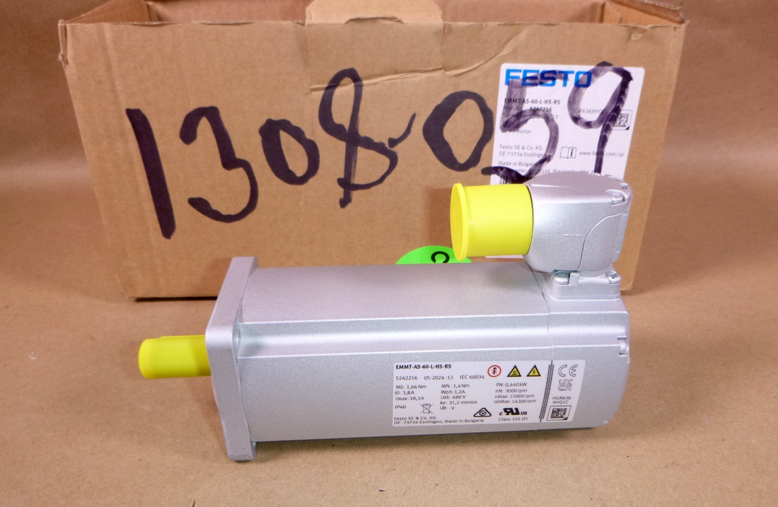 EMMT-AS-60-L-HS-RS Festo Servo Motor 5242216, 680Volt 440W 1.66Nm 14000 1/min | Industrial Electric Motors, Pumps &amp; Parts