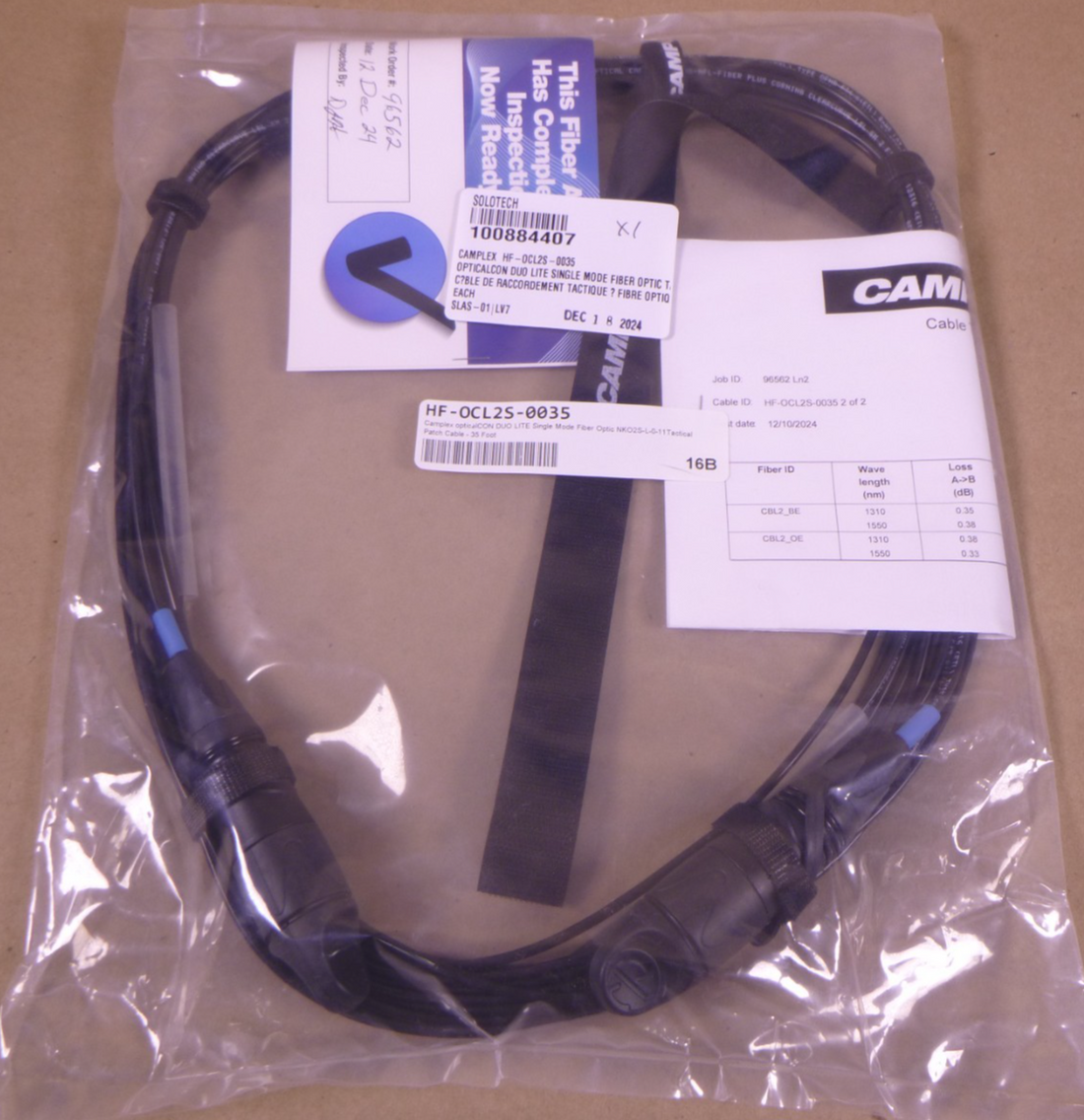 Camplex opticalCON LITE DUO Singlemode Fiber Optic Tactical Cable HF-OCL2S-0035 | Electrical MRO Replacement Parts &amp; Components and Commercial Electrical Supplies Company