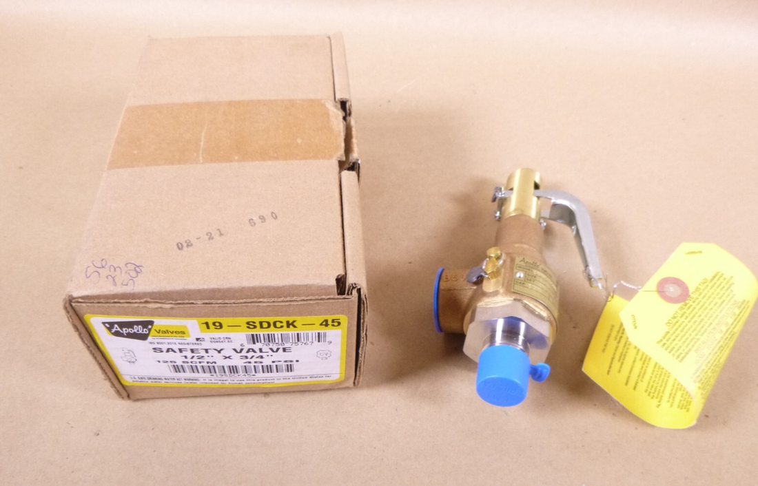 19SDCK45 Apollo ASME Sec VIII Air Bronze Safety Relief Valve 45 psig 1/2" x 3/4" | Industrial MRO Replacement Parts, Manufacturing Machine Parts &amp; Components, Heavy Equipment Parts Supplier