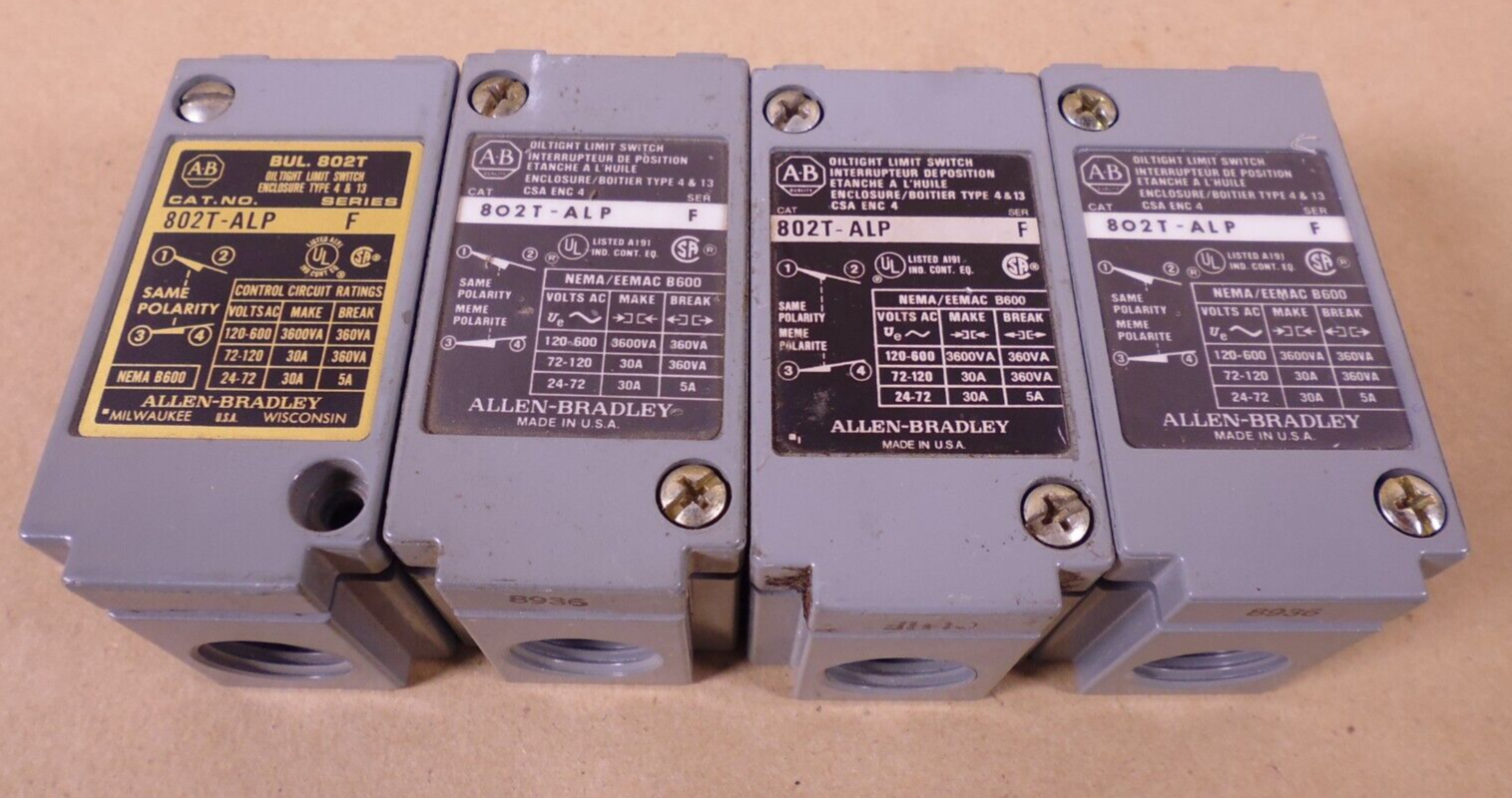 (Lot of 4) AB Allen-Bradley 802T-ALP Oiltight Limit Switch *BODY ONLY* | Industrial MRO Replacement Parts, Manufacturing Machine Parts &amp; Components, Heavy Equipment Parts Supplier