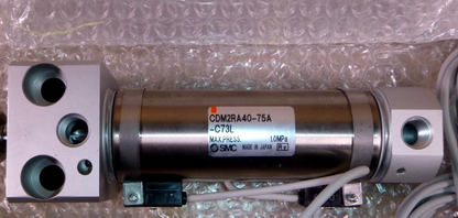 CDM2RA40-75A-C73L SMC Pneumatic Cylinder 40mm Bore 75mm Stroke W/ D-C73 Sensors | Industrial MRO Replacement Parts, Manufacturing Machine Parts &amp; Components, Heavy Equipment Parts Supplier