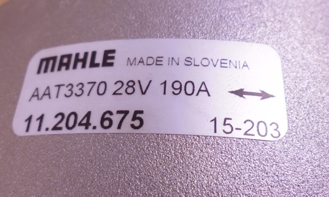OEM Mahle 11.204.675 28V Alternator 190A AAT3370 Letrika For CAT Engine | Industrial Tractor Parts Supplier and Surplus Tractor Parts &amp; Accessories