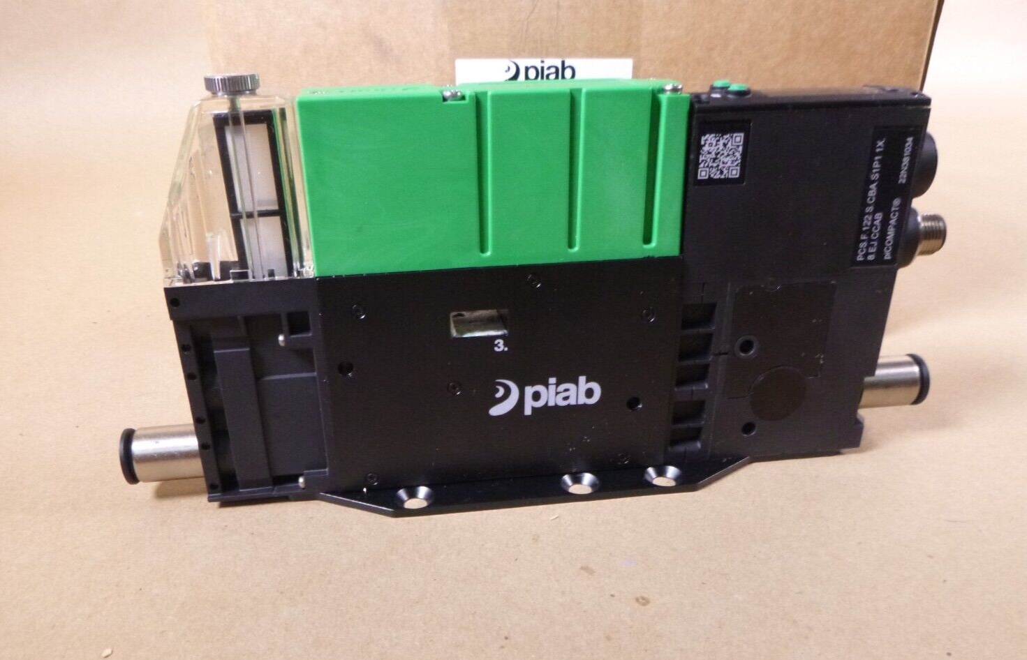 New Piab 9945417 Stackable Vacuum Generator PCS.F.122.S.CAB.S1P1.1X.8.EJ.CCAB | Electrical MRO Replacement Parts &amp; Components and Commercial Electrical Supplies Company