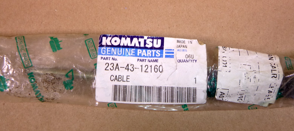 23A-43-12160 KOMATSU Motor Grader Cable Assembly Fits 521, 525, 611, 621, 661 | Industrial Tractor Parts Supplier and Surplus Tractor Parts & Accessories