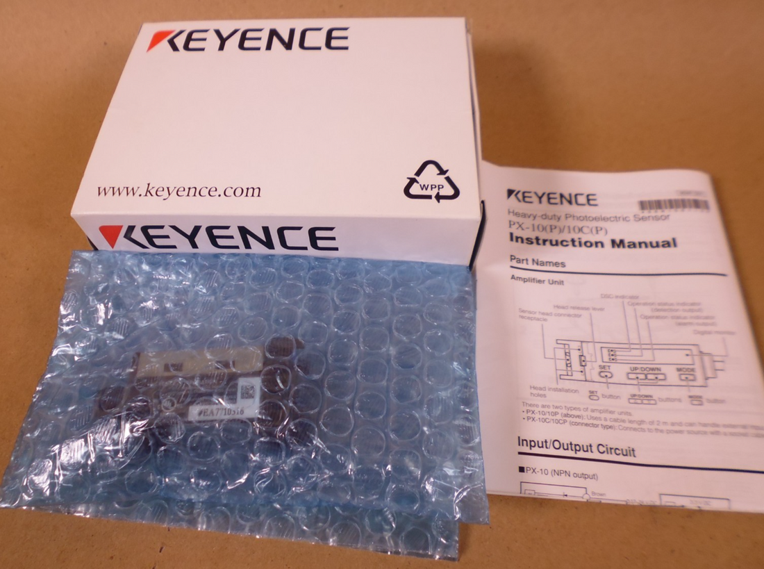 Keyence PX-10CP Photoelectric Sensor Amplifier Unit, 4 Pin Connector , PNP | Electrical MRO Replacement Parts &amp; Components and Commercial Electrical Supplies Company