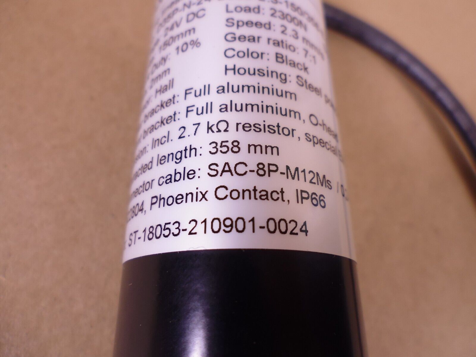 Langen 00275181 AxiPro Linear Actuator D35 150mm 24VDC 2300N 7:1 2.3mm/s | Industrial MRO Replacement Parts, Manufacturing Machine Parts &amp; Components, Heavy Equipment Parts Supplier