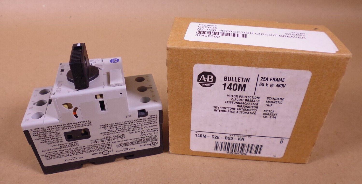 Allen Bradley 140M-C2E-B25-KN Series B Motor Protection Circuit Breaker 1.5-2.5A | Electrical MRO Replacement Parts &amp; Components and Commercial Electrical Supplies Company