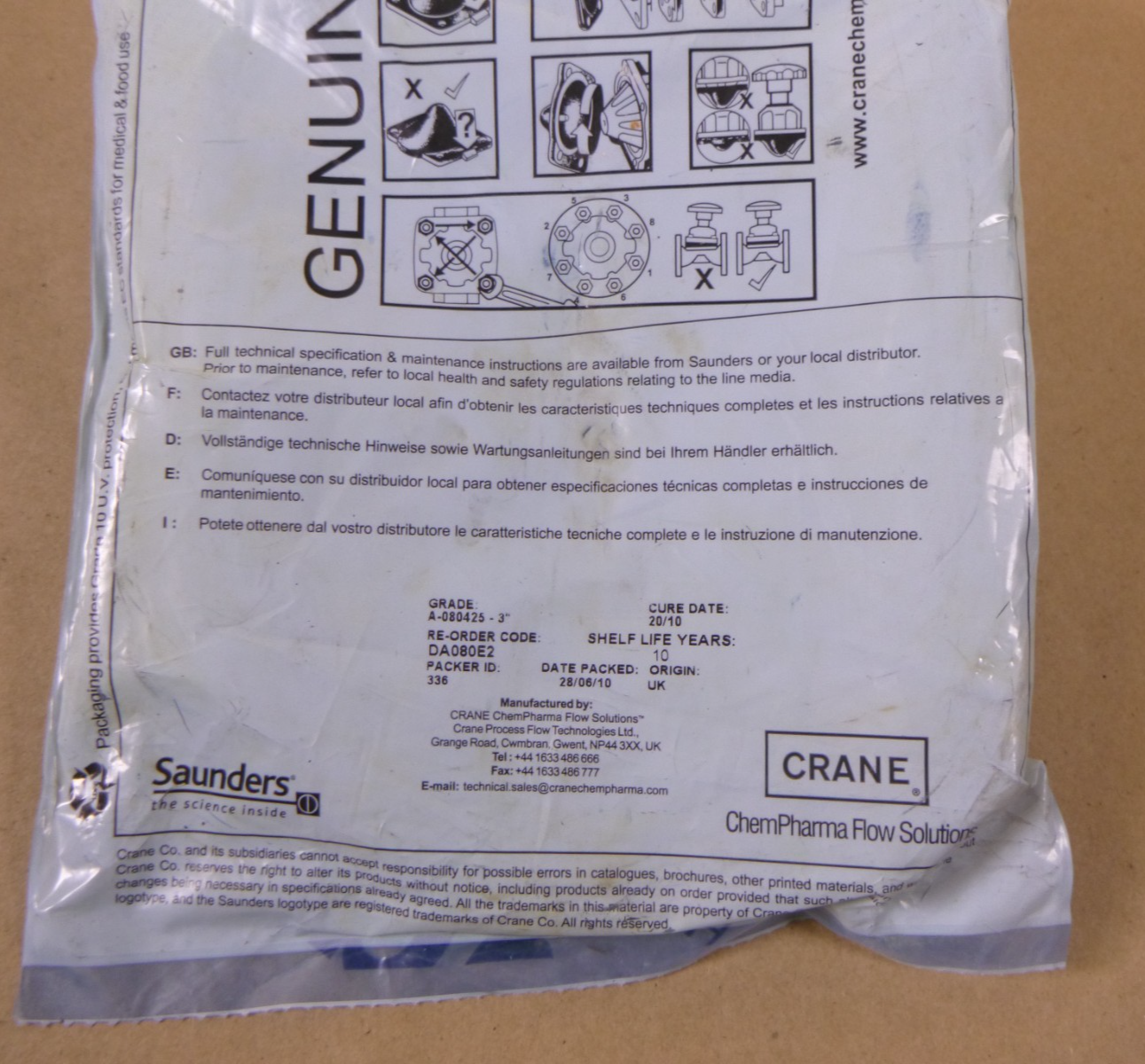 DA080E2 Crane Saunders Diaphragm Valve Replacement A-080425 3" | Industrial Tractor Parts Supplier and Surplus Tractor Parts &amp; Accessories