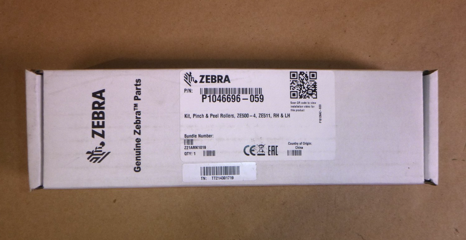P1046696-059 Genuine OEM Zebra ZE500-4, ZE511 Pinch &amp; Peel Roller RH &amp; LH