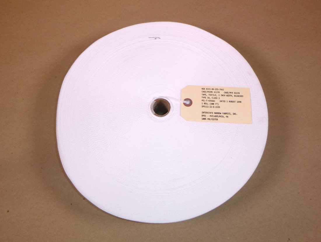 2" Inch Wide White Military Polyester Textile Tape 500&