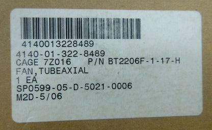 USGI IMC Magnetics 400 Hz. Tubeaxial Fan 3400 Rpm 200 Volt BT2206F-1-17-H | Electrical MRO Replacement Parts &amp; Components and Commercial Electrical Supplies Company