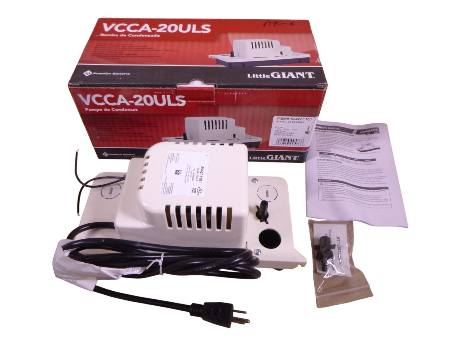 Little Giant VCCA-20ULS Condensate Pump 554201101 | Industrial Electric Motors, Pumps &amp; Parts