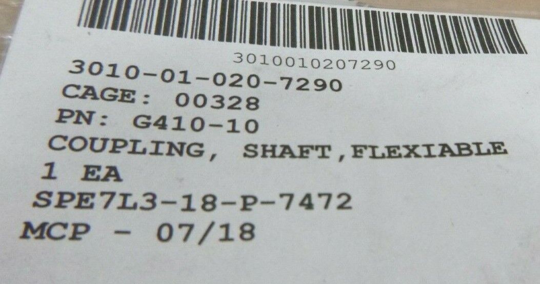 HELICAL MW INDUSTRIES G410-10 FLEXIBLE SHAFT COUPLING 302119 , 3010-01-020-7290 | Industrial Replacement Nuts &amp; Bolts Distributor and Machinery Screws &amp; Fasteners Supply