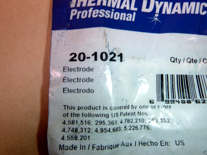 20-1021 Thermal Dynamics Plasma Electrode 300 Amp ( 5 Pack ) | Industrial MRO Replacement Parts, Manufacturing Machine Parts &amp; Components, Heavy Equipment Parts Supplier