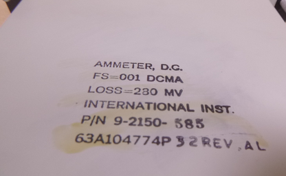 9-2150-585 International Ammeter DC , 0-200 RPM, 63A104774P32 , 6625-01-101-9599 | Electrical MRO Replacement Parts &amp; Components and Commercial Electrical Supplies Company