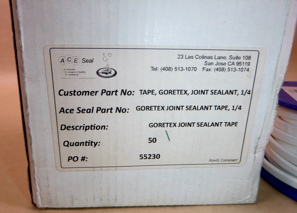 Goretex Joint Sealant Tape 1/4" Width 40 Ft Length x 3mm Ace Seal | Industrial MRO Replacement Parts, Manufacturing Machine Parts &amp; Components, Heavy Equipment Parts Supplier