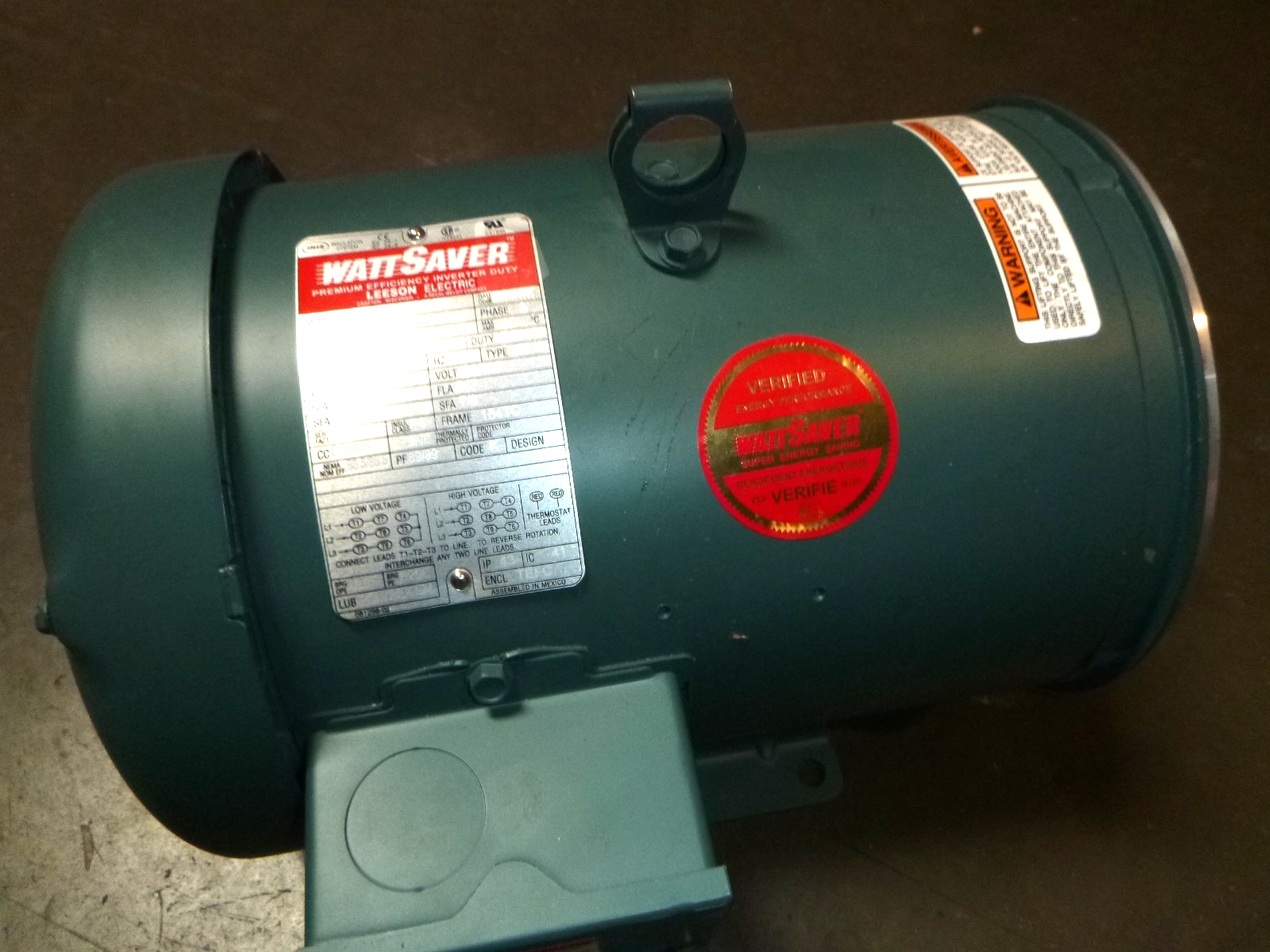 132080 New Leeson Electric Motor 5 HP, 3450 RPM,184TC, 208/230/460 V, TEFC, 3 Ph