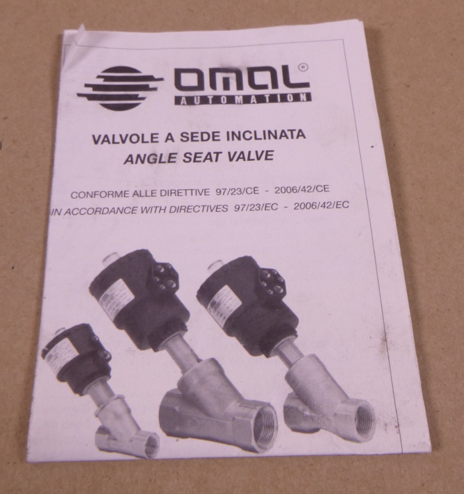 Omal Automation J4SSG18U8 Angle Seat Valve 1-1/2&