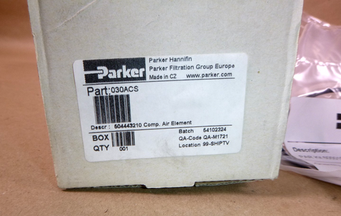 030ACS Parker OEM Dominick Hunter 030ACS Compressed Air Oil Filter Element | Industrial MRO Replacement Parts, Manufacturing Machine Parts & Components, Heavy Equipment Parts Supplier