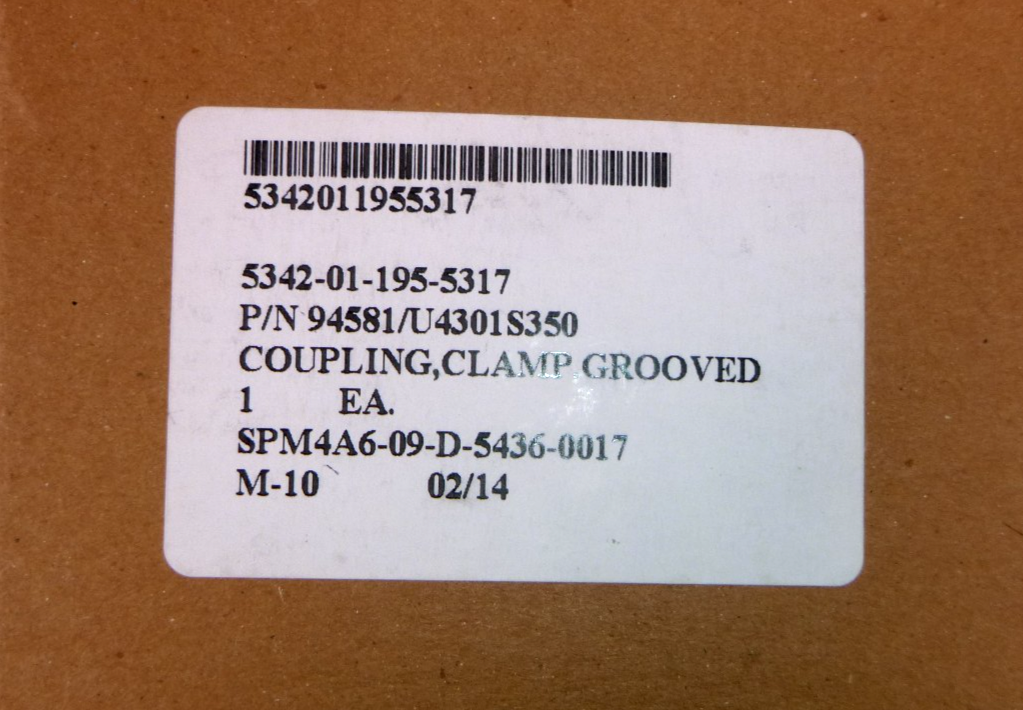 USGI Grooved Coupling Clamp 50065-350, BACC10AU350, U4301S-350, 5342-01-195-5317