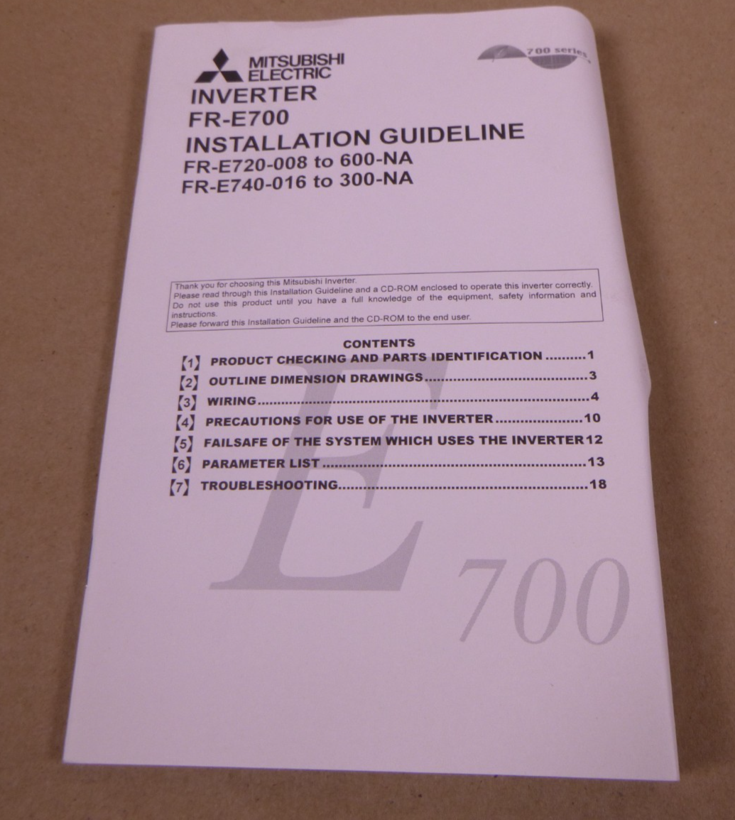 FR-E720-175-NA Mitsubishi E700 Series Inverter 5HP 200-240VAC 3PH | Electrical MRO Replacement Parts &amp; Components and Commercial Electrical Supplies Company