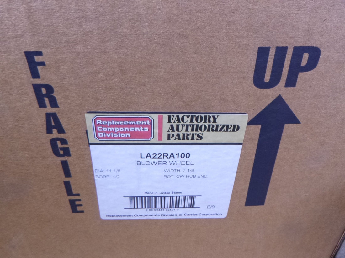 Carrier OEM LA22RA100 Blower Wheel, 11 1/8" x 7 1/8", 1/2" Bore Genuine