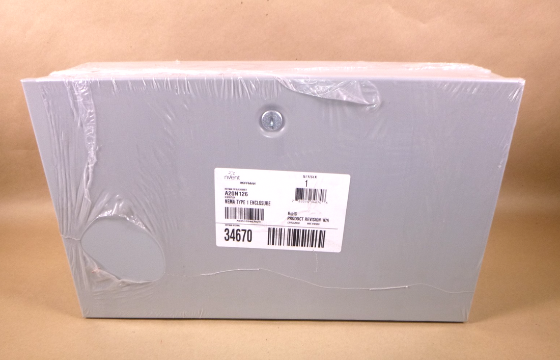 A20N126 Hoffman Hinge-Cover Enclosure Type 1, 20" x 12" x 6" Gray, Steel | Electrical MRO Replacement Parts &amp; Components and Commercial Electrical Supplies Company