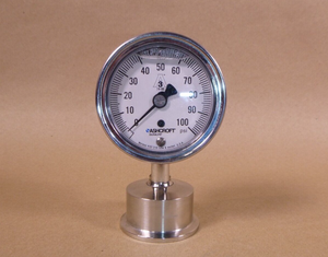 Ashcroft 1032 Sanitary 2-1/2" Pressure Gauge 100 Psi W/ 2" Tri-Clamp Connection