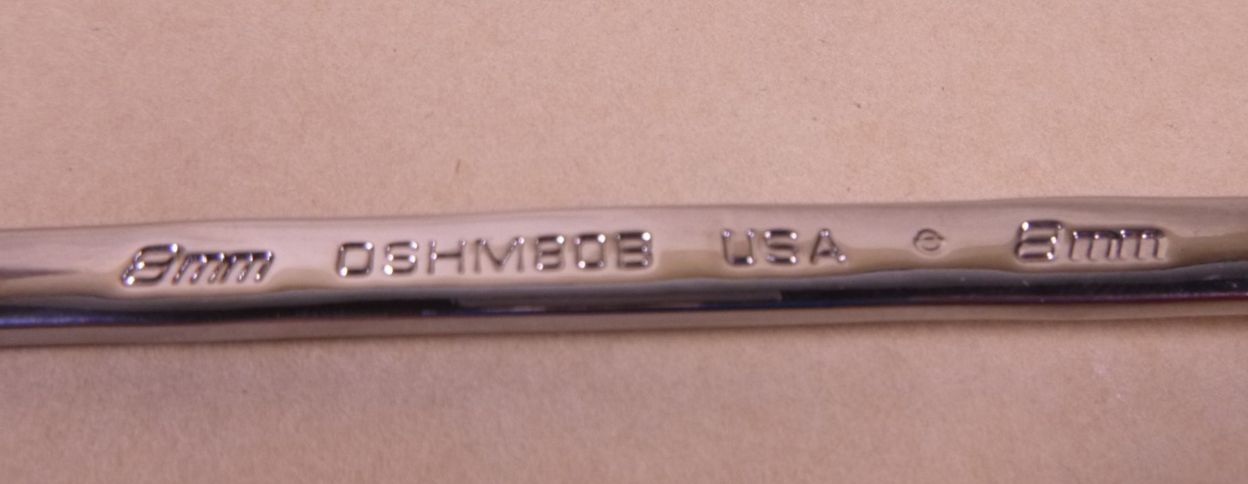 Snap-On 8mm Metric 6-POINT Chrome Combination Wrench OSHM80B Flank Drive
