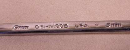 Snap-On 8mm Metric 6-POINT Chrome Combination Wrench OSHM80B Flank Drive