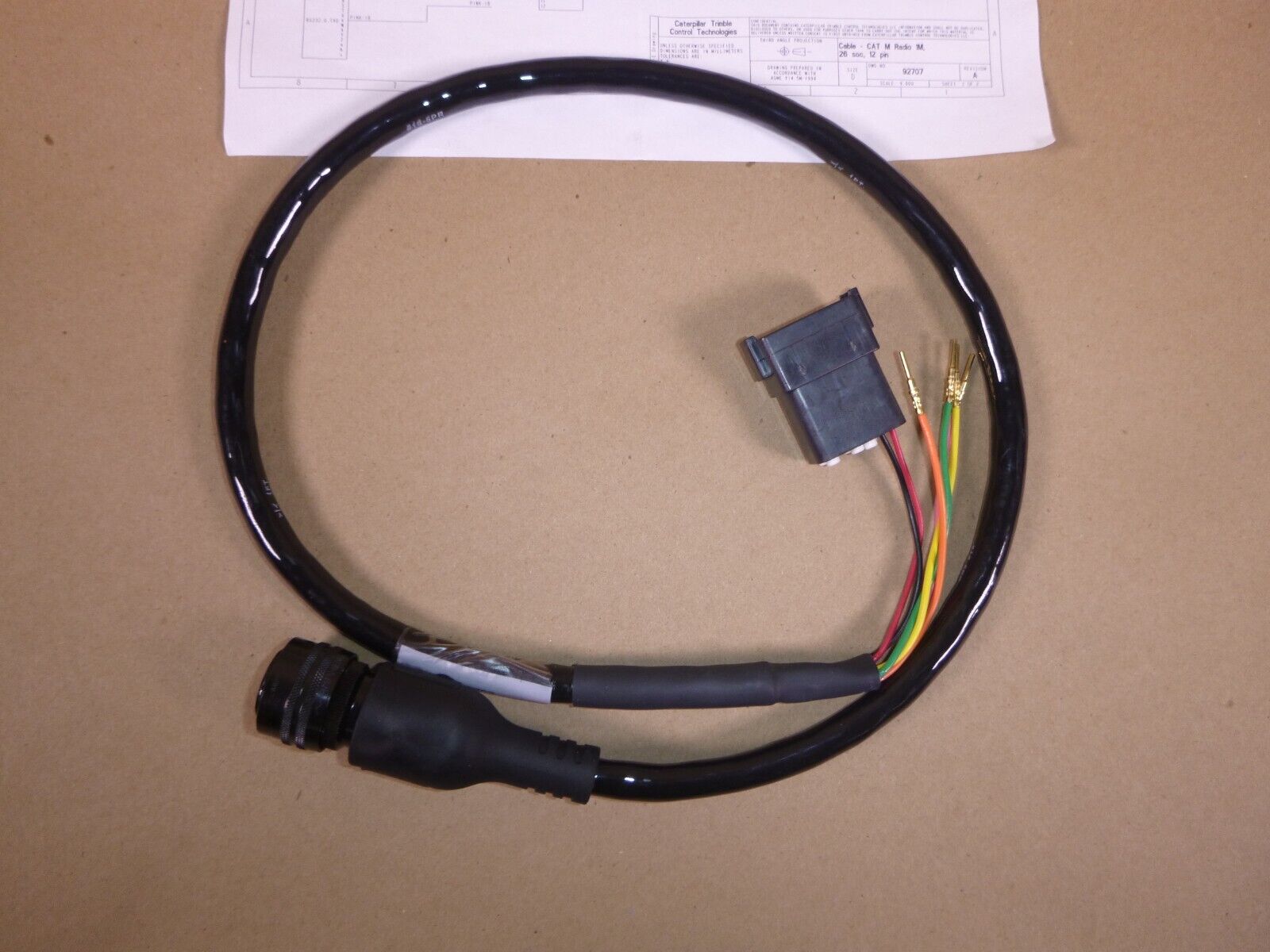Caterpillar Trimble Control Technologies Cable Assembly 92707, CAT M Radio 1M | Industrial Tractor Parts Supplier and Surplus Tractor Parts &amp; Accessories