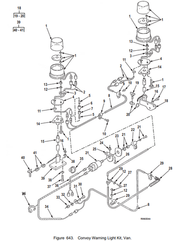 M939 M923 Van Convoy Warning Light Kit Angle Bracket 12301195 , 5340-01-223-0359 | Genuine M35 Military Truck Parts and M939 Cargo Truck Surplus Parts